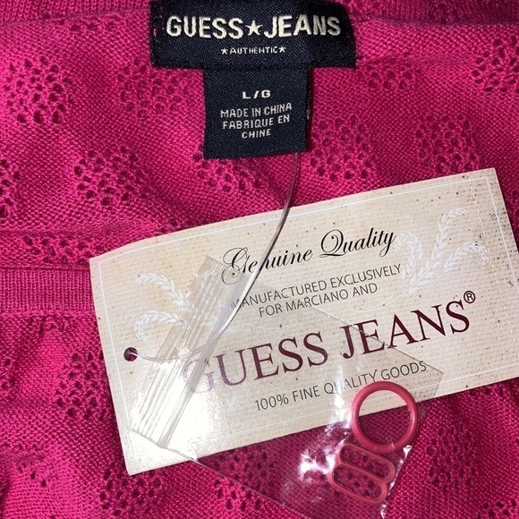 NWT Guess Jeans Knit Tank Pink Women Top M/L - Picture 7 of 8